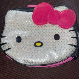 Hello kitty girls kids childs childrens toddlers pink w/ bow lunch sac box tote
